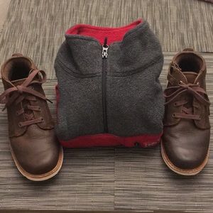 Timberland leather boot & Gap Performance Fleece